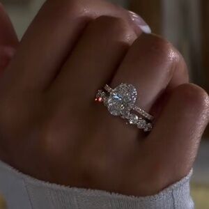 5 Carat diamond 925 Sterling Silver Engagement ring for everyday in White Gold